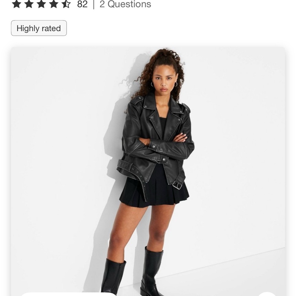Women's Black Faux Leather Jacket